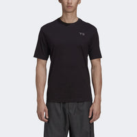 Men's Y-3 Small Logo Printing Round Neck Short Sleeve Black T-Shirt GK5780