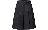 LOUIS VUITTON Pleated Silk And Wool Blend Damier Shorts