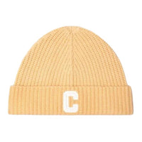 CELINE Cashmere Beanies Unisex Light Yellow