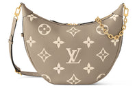 LOUIS VUITTON Loop Grained Cow Leather Shoulder Bag Crossbody Bag Regular Women's Dove Gray With Cream Accents