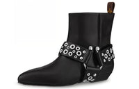 LOUIS VUITTON Rhapsody Ankle Boots 'Black With Silver Belt' Women's