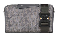 DIOR Lingot Oblique Embroidery Monogram All over Print Handbag, Shoulder Bag, Crossbody Bag Men's Metal Gray