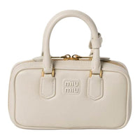 MIU MIU Arcadie Series Leather Shoulder Bag, Crossbody Bag, Handbag Mini Women's Chalk White