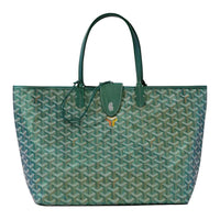 GOYARD Saint Louis Canvas With Leather Tote Bag, Shopping Bag, Handbag Small Size Unisex Pearl Green