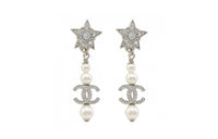 CHANEL 2020 Cc Star Rhinestone Earrings