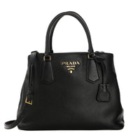 PRADA Cow Leather Tote Bag, Shopping Bag, Handbag Women's Black