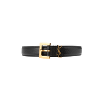 SAINT LAURENT Cassandre Thin Belt With Square Buckle In Grained Leather