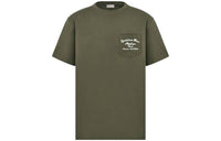 DIOR Back Letter Print Crew Neck Pullover Short Sleeved T Shirt Men's Dark Green