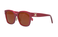 CELINE Metal Acetate Irregular Shape Sunglasses Unisex Red