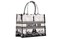 DIOR Embroidery Tote Bag, Shopping Bag, Handbag Medium Size Women's Black
