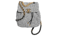CHANEL 19Bag Twill Velvet Backpack Women's Gray