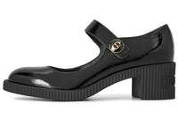 DIOR D-Doll Block Heel High Heels 5cm Women's Black