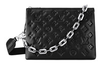 LOUIS VUITTON Coussin Sheepskin Shoulder Bag Crossbody Bag Small Size Women's Black