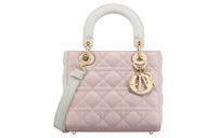 DIOR Lady Dior Sheepskin Lady Dior Bag, Shoulder Bag, Crossbody Bag, Handbag Trumpets Women's Sand Pink & Light Purple