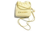 CHANEL 22Bag Calfskin Bucket Bags Shoulder Bag Crossbody Bag Mini Women's Light Yellow