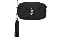 SAINT LAURENT LOU Grained Embossed Quilted Leather Camera Bags Crossbody Bag Shoulder Bag Women's Black