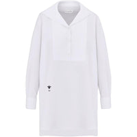 DIOR Blouse With Sailor Collar White Cotton Poplin Shirt Women's White