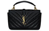 SAINT LAURENT College Cow Leather Shoulder Bag, Crossbody Bag, Handbag Mini Women's Black