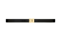 SAINT LAURENT Logo Sign Leather Belts Men's Black 2CM