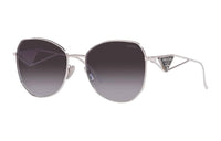 PRADA Metal Irregular Shape Sunglasses Women's Silver