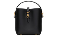 SAINT LAURENT Cow Leather Bucket Bag, Shoulder Bag, Crossbody Bag Mini Women's Black