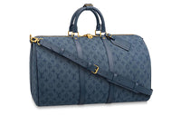 LOUIS VUITTON Keepall Bandouliere Monogram Denim 50 Navy