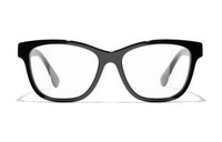 CHANEL Acetate Square Eyeglass Frames Women's Black