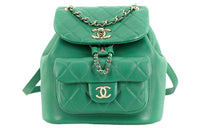 CHANEL 22A Early Fall Duma Sheepskin Backpack Women's Green