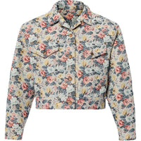 LOUIS VUITTON Cropped Floral Jacquard Jacket