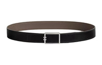 HERMES Calfskin Leather Belts Unisex Black Width: 3.2cm