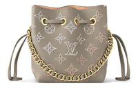 LOUIS VUITTON Perforated Hole-Punched Cow Leather Bucket Bags Shoulder Bag Crossbody Bag Regular Women's Gray