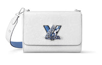 LOUIS VUITTON Twist Grain Leather Shoulder Bag, Crossbody Bag Medium Size Women's White