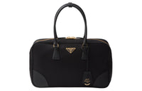PRADA Re Edition Recycled Nylon With Leather Handbag Tubas Women's Black