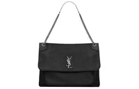 SAINT LAURENT Niki Grain Sheepskin Handbag, Shoulder Bag Women's Black