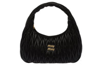MIU MIU Matelassé Nappa Soft Leather Shoulder Bag Handbags Regular Women's Black