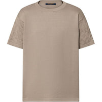 LOUIS VUITTON Solid Color Logo Print Crew Neck Pullover Short-Sleeved T-Shirt Men's Brown