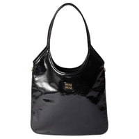 MIU MIU IVY Naplak Patent Leather Bag Women's Black
