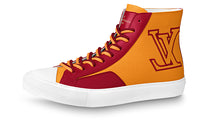 LOUIS VUITTON Tattoo High-Top Skateboard Shoes Men's Red Yellow