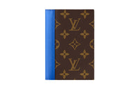 LOUIS VUITTON Coated Canvas With Cow Leather Passport Holder Regular Men's Blue