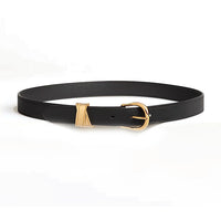 HERMES Calfskin, Metal Leather Belts Women's Black Width 2.4cm