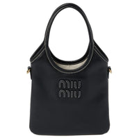 MIU MIU Ivy Leather Shoulder Bag, Crossbody Bag, Handbag Regular Women's Black