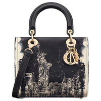 DIOR Lady Dior Calfskin Lady Dior Bag, Shoulder Bag, Crossbody Bag, Handbag Medium Size Women's Black
