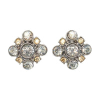 CHANEL 2012 Cc Floral Rhinestone Earrings