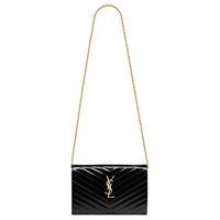 SAINT LAURENT Shiny Calfskin Chain Bag Shoulder Bag Women's Black