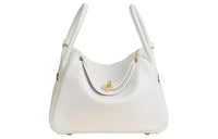 HERMES Lindy Evercolor Calfskin Portable Crossbody Bag Shoulder Bag Women's 0U New White