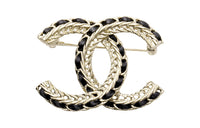 CHANEL Brooches Women's Black/Gold