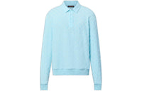 LOUIS VUITTON x Tyler Monogram Long Sleeved Cotton Polo Shirt Polo Shirt Men's Blue