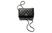 CHANEL WOC22K Fall And Winter Grain Embossed Calfskin Shoulder Bag, Crossbody Bag Women's Black
