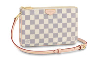 LOUIS VUITTON Cow Leather Handbag Crossbody Bag Shoulder Bag Women's Plaid