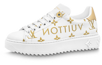 LOUIS VUITTON Time Out Sneakers 'White With Gold Monogram' Women's